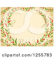 Poster, Art Print Of Christmas Background With Poinsettia Branches Forming A Frame