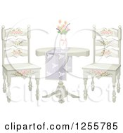 Poster, Art Print Of Floral Shabby Chic Table And Chairs