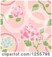 Poster, Art Print Of Vintage Seamless Pink Rose Background Pattern