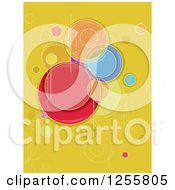 Poster, Art Print Of Yellow Abstract Background With Colorful Circles