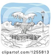 Poster, Art Print Of Frozen Water Fountain In The Snow