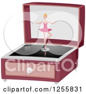 Clipart Of A Music Box And Ballerina Royalty Free Vector Illustration by BNP Design Studio