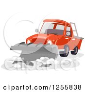 Clipart Of A Truck With A Snow Plow Royalty Free Vector Illustration