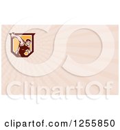 Clipart Of A Retro Woodcut Discus Thrower Business Card Design Royalty Free Illustration
