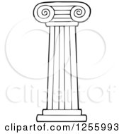 Poster, Art Print Of Black And White Greek Pillar Column