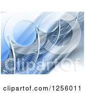 Clipart Of A 3d DNA Strand Background Royalty Free Illustration