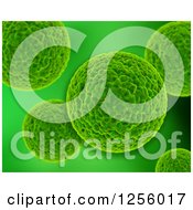 Clipart Of A Background Of 3d Green Viruses Royalty Free Illustration