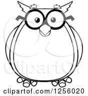 Poster, Art Print Of Black And White Wise Professor Owl In Glasses