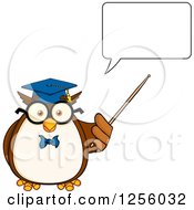 Poster, Art Print Of Talking Wise Professor Owl Using A Pointer Stick