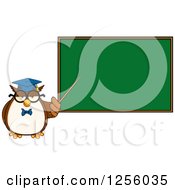 Poster, Art Print Of Wise Professor Owl Pointing To A Chalkboard