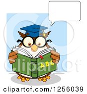 Poster, Art Print Of Talking Wise Professor Owl Reading An Alphabet Book