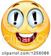 Yellow Smiley Emoticon With Exclamation Point Eyes