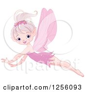 Poster, Art Print Of Happy Pink Fairy Flying