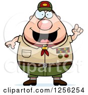 Poster, Art Print Of Chubby Male Caucasian Scout Master With An Idea