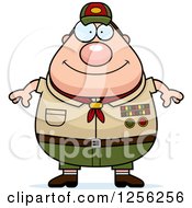Poster, Art Print Of Happy Chubby Male Caucasian Scout Master