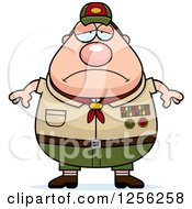 Poster, Art Print Of Sad Depressed Chubby Male Caucasian Scout Master