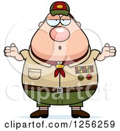 Poster, Art Print Of Careless Shrugging Chubby Male Caucasian Scout Master