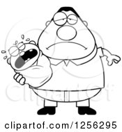 Clipart Of A Black And White Tired Father Holding A Wailing Baby Royalty Free Vector Illustration by Cory Thoman