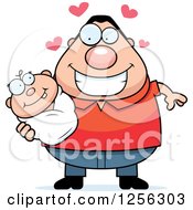 Poster, Art Print Of Loving Caucasian Father Holding A Baby