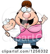 Poster, Art Print Of Happy Caucasian Mother With An Idea Holding A Baby