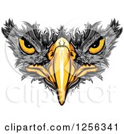 Clipart Of A Black Hawk Beak And Eyes Royalty Free Vector Illustration by Chromaco #COLLC1256341-0173