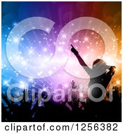 Poster, Art Print Of Crowd Dancing At A Party Over Colorful Lights And Flares