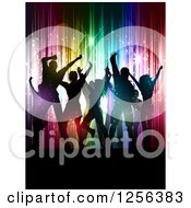 Poster, Art Print Of Crowd Dancing At A Party Over Colorful Vertical Lights And Flares
