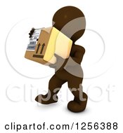 Poster, Art Print Of 3d Brown Man Carrying A Box
