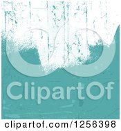 Clipart Of A Scratched White And Turquoise Paint Background Royalty Free Vector Illustration