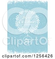 Poster, Art Print Of Blue Merry Christmas And A Happy New Year Holly And Bauble Snow Background