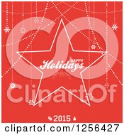 Clipart Of A Red Happy Holidays Star With Snowflakes And 2015 Royalty Free Vector Illustration