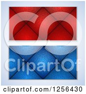 Clipart Of Red And Blue Denim Sewin Diamond Cusions Royalty Free Vector Illustration