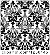Poster, Art Print Of Seamless Black And White Damask Pattern Background
