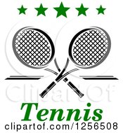 Poster, Art Print Of Crossed Tennis Rackets With Stars And Text