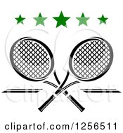 Poster, Art Print Of Crossed Tennis Rackets With Stars