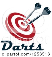 Clipart Of Darts In A Target Over Text Royalty Free Vector Illustration