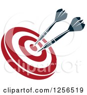 Clipart Of Darts In A Target Royalty Free Vector Illustration