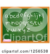 Clipart Of A School Chalkboard With Lowercase Letters And Punctuation Royalty Free Vector Illustration
