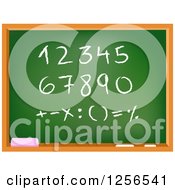 Poster, Art Print Of School Chalkboard With Numbers And Math Symbols