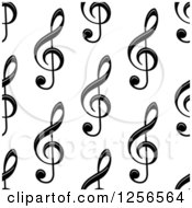 Poster, Art Print Of Seamless Black And White Music Clef Note Background