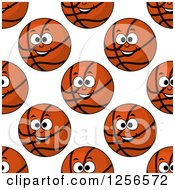 Clipart Of A Seamless Basketball Face Background Pattern Royalty Free Vector Illustration