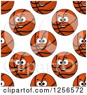 Poster, Art Print Of Seamless Basketball Face Background Pattern