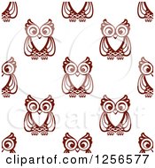 Poster, Art Print Of Seamless Background Pattern Of Brown Owls