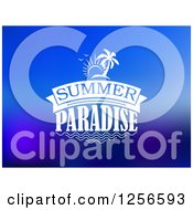 Poster, Art Print Of Summer Paradise Text And Island On Blue