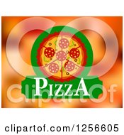 Clipart Of A Pizza Pie And Text Over Blur Royalty Free Vector Illustration