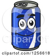 Poster, Art Print Of Happy Blue Soda Can