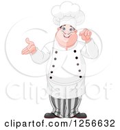 Poster, Art Print Of Chubby Caucasian Male Chef Presenting