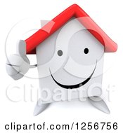 Clipart Of A 3d White House Character Giving A Thumb Up Royalty Free Illustration