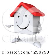 Clipart Of A 3d White House Character Presenting Royalty Free Illustration