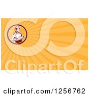 Clipart Of A Retro Woodcut Chef With Bread Business Card Design Royalty Free Illustration